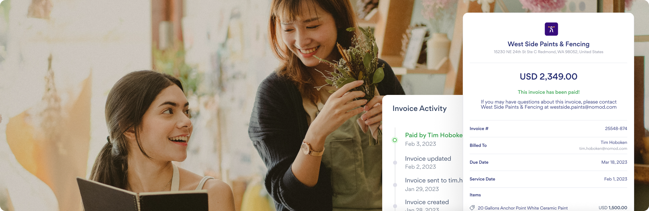 Create professional invoices with Nomod to get paid faster