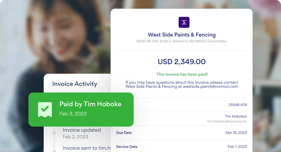 Create professional invoices with Nomod to get paid faster