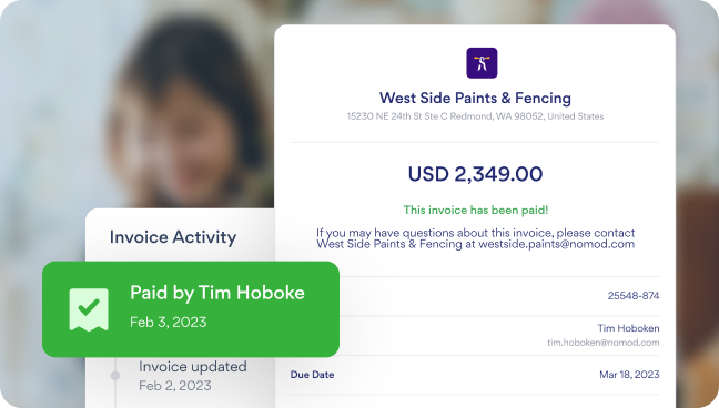 Create professional invoices with Nomod to get paid faster